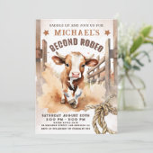 Tweede rodeo | Bull Calf 2e Rodeo verjaardagsfeest Kaart (Staand voorkant)