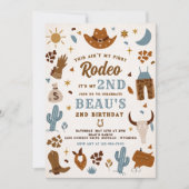 Tweede Rodeo Cowboy Wild West Birthday Party Kaart (Voorkant)