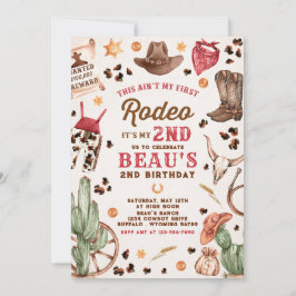 Tweede Rodeo Cowboy Wild West Birthday Party Kaart
