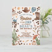 Tweede Rodeo Cowboy Wild West Birthday Party Kaart (Staand voorkant)