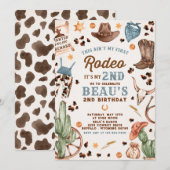Tweede Rodeo Cowboy Wild West Birthday Party Kaart (Voorkant / Achterkant)