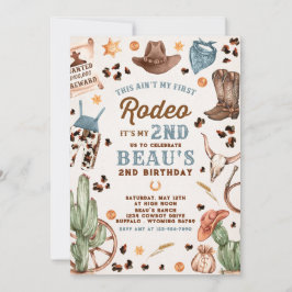 Tweede Rodeo Cowboy Wild West Birthday Party Kaart