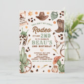 Tweede Rodeo Cowboy Wild West Birthday Party Kaart (Staand voorkant)