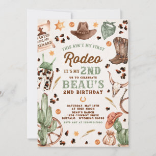 Tweede Rodeo Cowboy Wild West Birthday Party Kaart