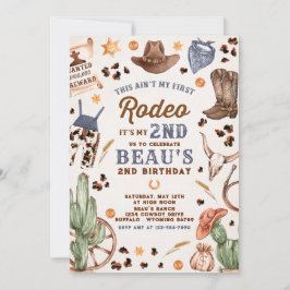 Tweede Rodeo Cowboy Wild West Birthday Party Kaart