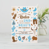Tweede Rodeo Cowboy Wild West Birthday Party Kaart (Staand voorkant)