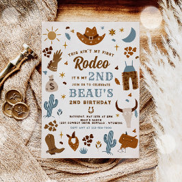 Tweede Rodeo Cowboy Wild West Birthday Party Kaart