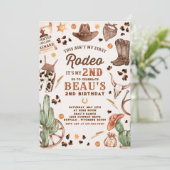 Tweede Rodeo Cowboy Wild West Birthday Party Kaart (Staand voorkant)