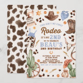 Tweede Rodeo Cowboy Wild West Birthday Party Kaart (Voorkant / Achterkant)