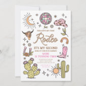 Tweede Rodeo Disco Cowgirl Retro 2e verjaardag Kaart (Voorkant)