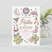 Tweede Rodeo Disco Cowgirl Retro 2e verjaardag Kaart (Staand voorkant)