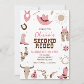 Tweede Rodeo Roze Western 2e Verjaardag Kaart (Voorkant)