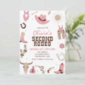 Tweede Rodeo Roze Western 2e Verjaardag Kaart (Staand voorkant)