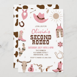 Tweede Rodeo Roze Western 2e Verjaardag Kaart