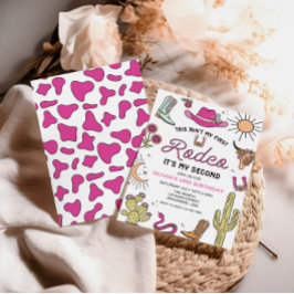 Tweede Rodeo Roze Western 2e Verjaardag Kaart