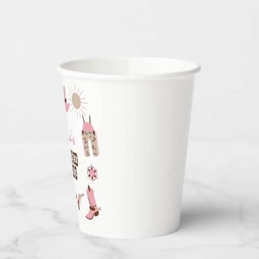 Tweede Rodeo Roze Western Cowboy 2e Verjaardag Papieren Bekers (Links)