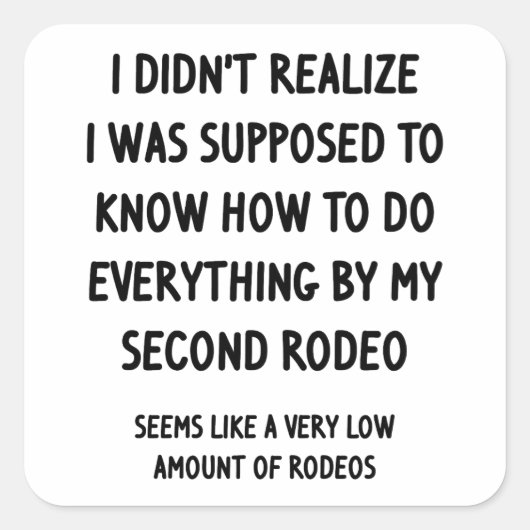 Tweede Rodeo Vierkante Sticker (Voorkant)