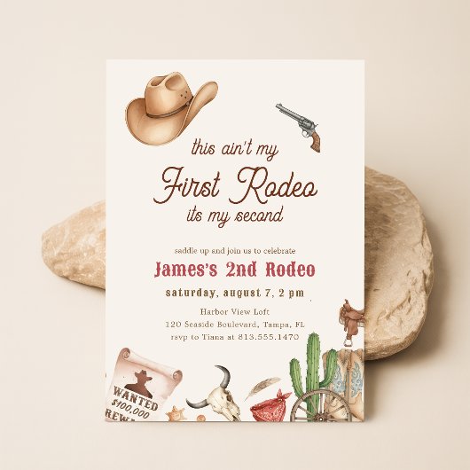 Tweede Rodeo Vintage Rustieke Cowboy 2e Verjaardag Kaart