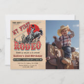 Tweede Rodeo Western Cowboy 2e foto Verjaardag Kaart (Voorkant)