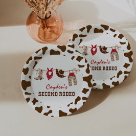 Tweede Rodeo Western Cowboy 2e Verjaardag Papieren Bordje