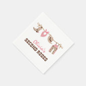 Tweede Rodeo Western Cowboy 2e Verjaardags Servett Servet (Hoek)