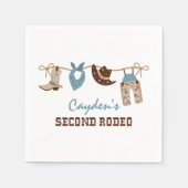 Tweede Rodeo Western Cowboy 2e Verjaardags Servett Servet (Voorkant)