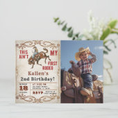Tweede Rodeo Western Cowboy 2e Verjaardagsfoto Kaart (Staand voorkant)