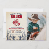 Tweede Rodeo Western Cowboy 2e Verjaardagsfoto Kaart (Voorkant)