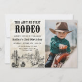 Tweede Rodeo Western Cowboy 2e Verjaardagsfoto Kaart (Voorkant)
