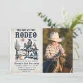 Tweede Rodeo Western Cowboy 2e Verjaardagsfoto Kaart (Staand voorkant)