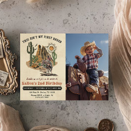 Tweede Rodeo Western Cowboy 2e Verjaardagsfoto Kaart