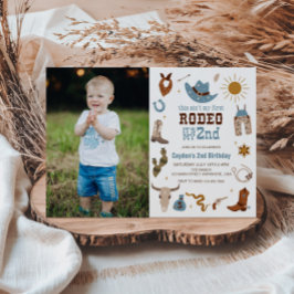 Tweede Rodeo Western Cowboy 2e Verjaardagsfoto Kaart
