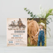 Tweede Rodeo Western Cowboy 2e Verjaardagsfoto Kaart (Staand voorkant)