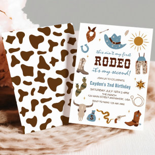 Tweede Rodeo Western Cowboy 2e Verjaardagsuitnodig Kaart