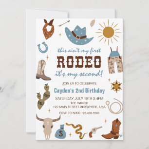 Tweede Rodeo Western Cowboy 2e Verjaardagsuitnodig Kaart