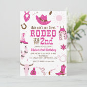 Tweede Rodeo Western Cowgirl 2e Verjaardag Kaart (Staand voorkant)