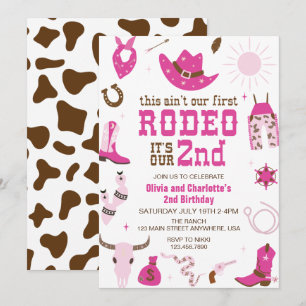 Tweede Rodeo Western Cowgirl 2e Verjaardagsuitnodi Kaart
