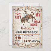 Tweede Rodeo Westerne Cowboy 2e verjaardag Kaart (Voorkant)