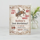 Tweede Rodeo Westerne Cowboy 2e verjaardag Kaart (Staand voorkant)