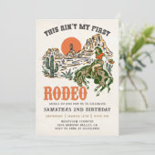 Tweede Rodeo Westerne Cowboy 2e verjaardag Kaart (Staand voorkant)