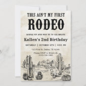 Tweede Rodeo Westerne Cowboy 2e verjaardag Kaart (Voorkant)