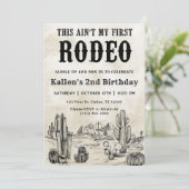 Tweede Rodeo Westerne Cowboy 2e verjaardag Kaart (Staand voorkant)