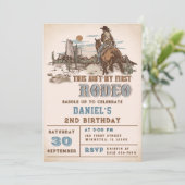 Tweede Rodeo Westerne Cowboy 2e verjaardag Kaart (Staand voorkant)