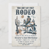 Tweede Rodeo Westerne Cowboy 2e verjaardag Kaart (Voorkant)