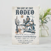 Tweede Rodeo Westerne Cowboy 2e verjaardag Kaart (Staand voorkant)