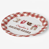 Tweede Rodeo Westerne Cowboy 2e verjaardag Papieren Bordje (Gekanteld)