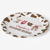 Tweede Rodeo Westerne Cowboy 2e verjaardag Papieren Bordje (Gekanteld)