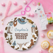Tweede Rodeo Westerne Cowboy 2e verjaardag Papieren Bordje (Feest)