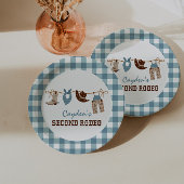 Tweede Rodeo Westerne Cowboy 2e verjaardag Papieren Bordje