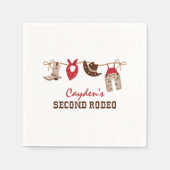 Tweede Rodeo Westerne Cowboy 2e verjaardag Servet (Voorkant)
